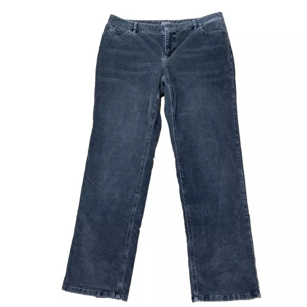 J. Jill Corduroy Pants Womens 12 Boyfriend Stretch Gray Silver Grey Casual